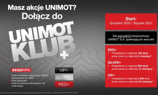 UNIMOT podaje pierwsze szczegóły dotyczące UNIMOT Klub+